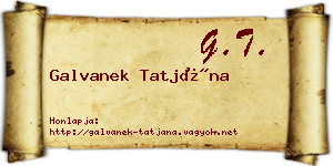 Galvanek Tatjána névjegykártya